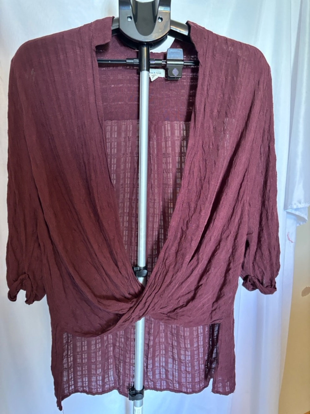 silence + noise plum textured blouse